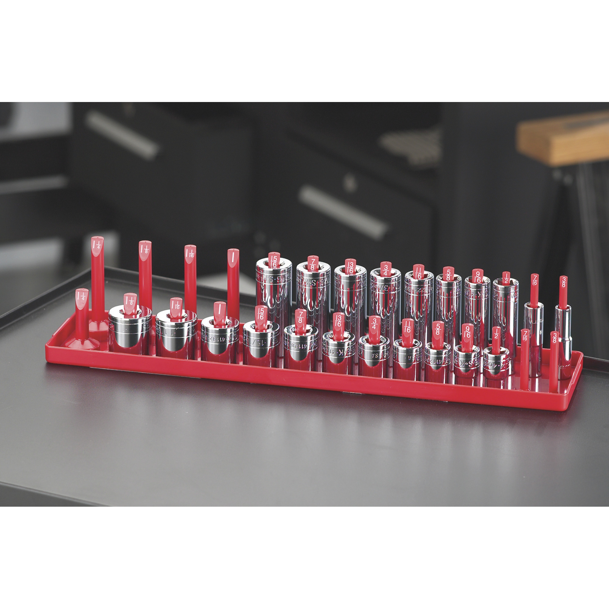 Hansen Global Regular and Deep Socket Tray, 1/2in. Standard